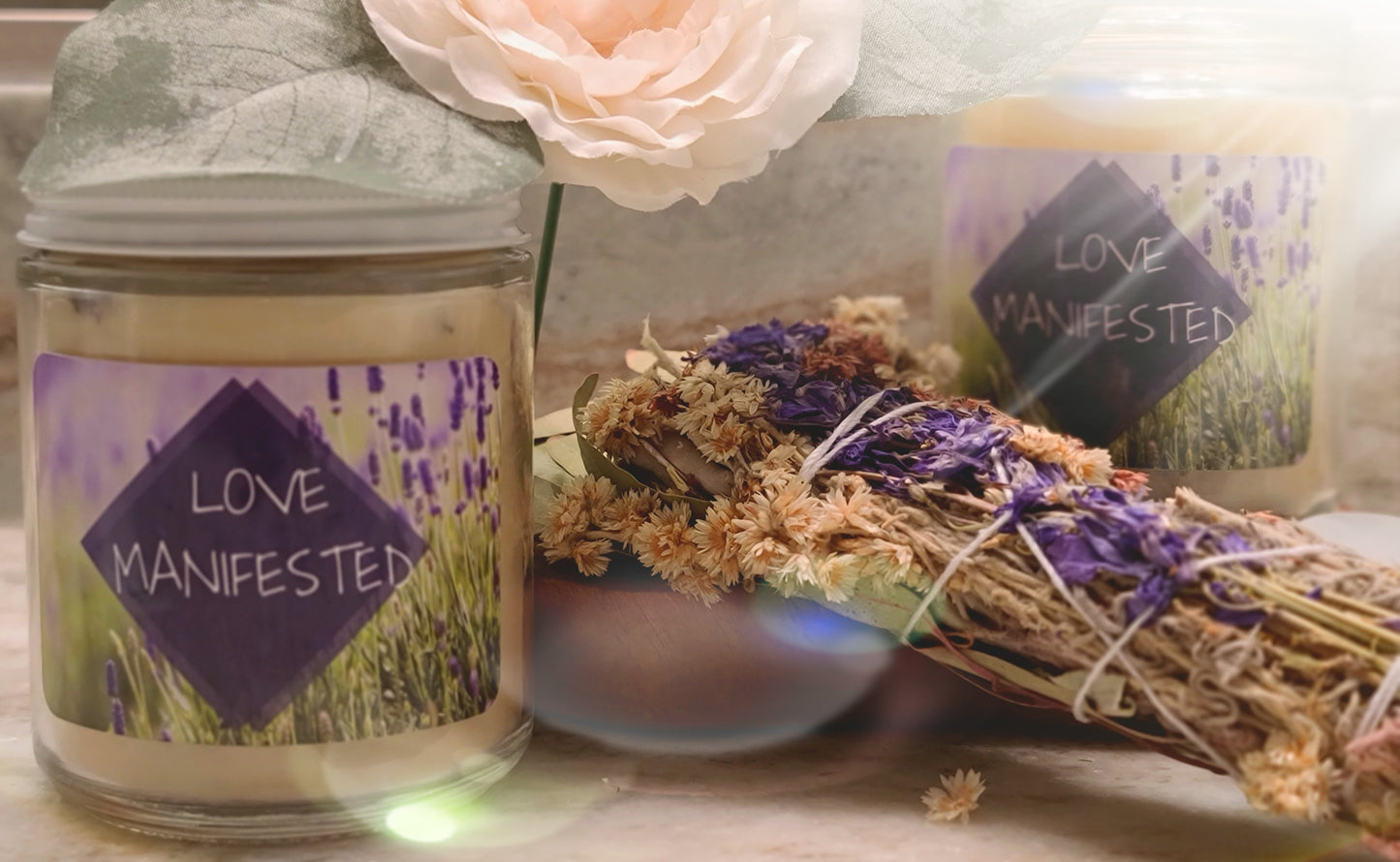 Love Manifested Candle 8oz w/Wooden Wick